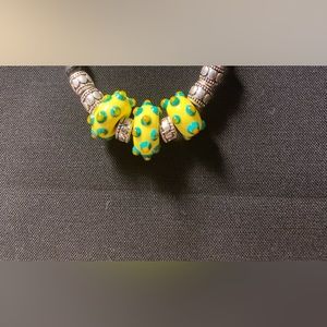 Uniquely designed and hand crafted Lamp work bead bracelet
